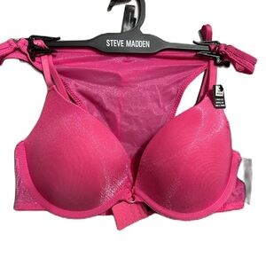 NWT STEVE MADDEN LINGERIE GENTLE LIFT BRA AND THONG SET 34C Medium‎